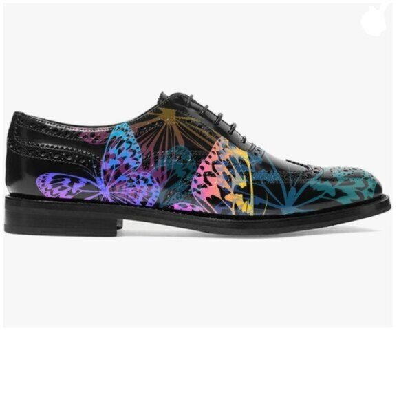 FOWT Shoes - FOWT Butterfly Perforated Self Tie Oxfords Cap Toe Lace Pattern Brogue Shoes